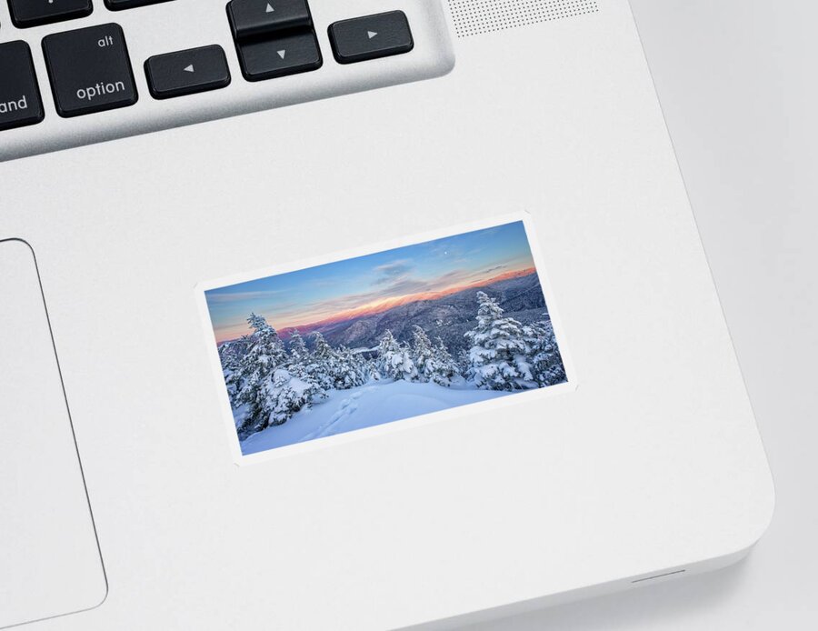 Snow Sticker featuring the photograph Winter Light, Mountain Views by Jeff Sinon