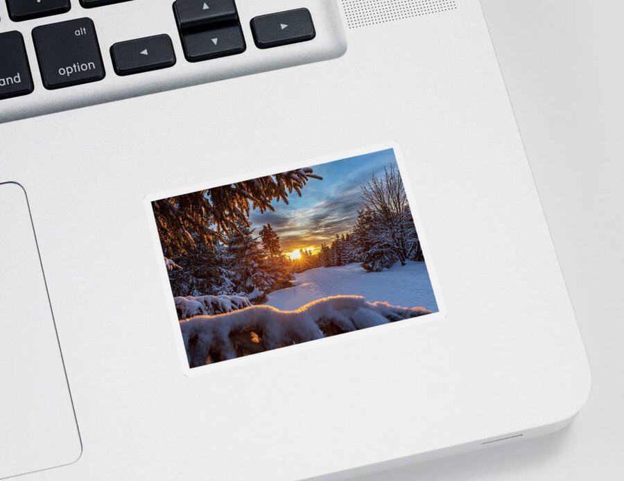 Harz Sticker featuring the photograph Winter sunset by Andreas Levi