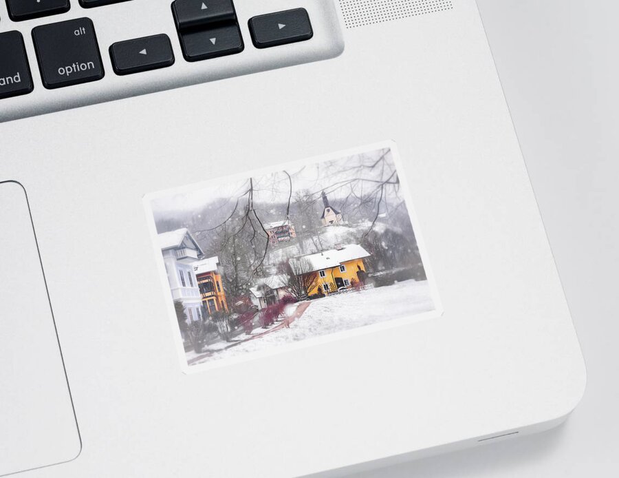 Mondsee Sticker featuring the photograph Winter Wonderland in Mondsee Austria by Carol Japp