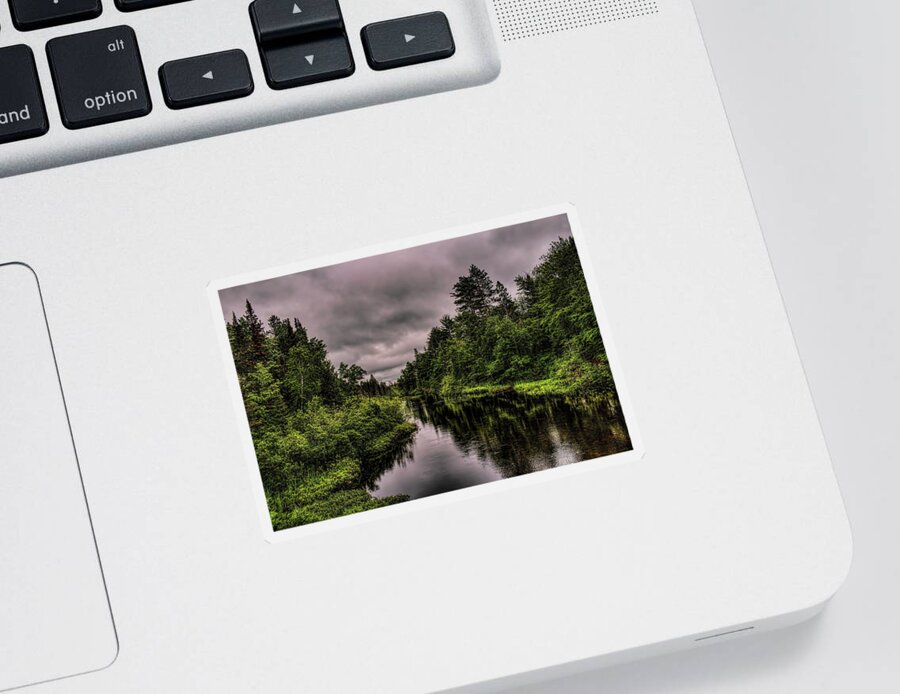 Upnorth Sticker featuring the photograph Wisconsin River Headwaters by Dale Kauzlaric