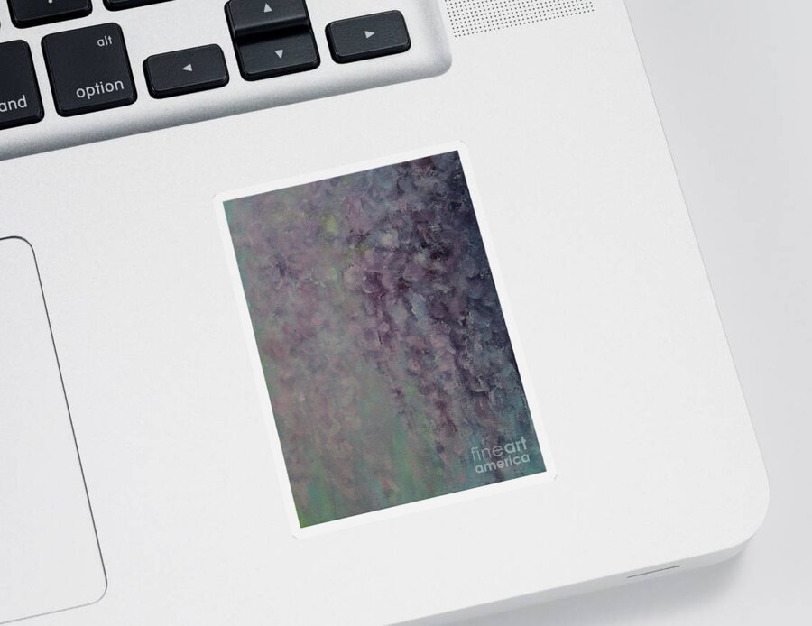 Abstract Sticker featuring the painting Wisteria Abstract III by Jane See