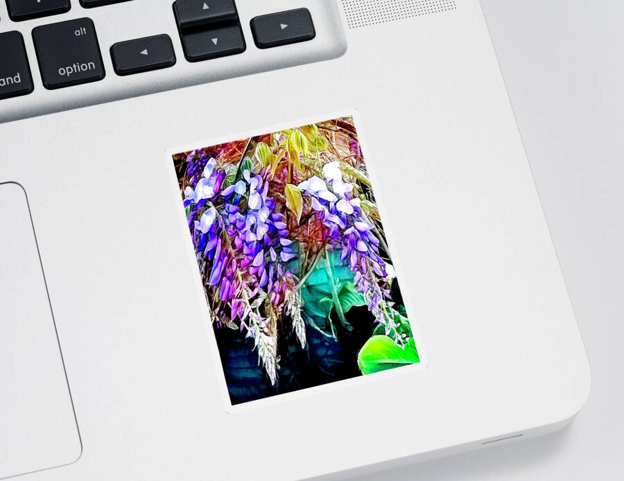 Wisteria Sticker featuring the photograph Wisteria Flowers by Her Arts Desire