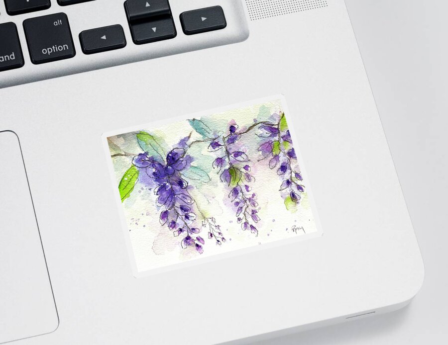 Original Sticker featuring the painting Wisteria Vine by Roxy Rich