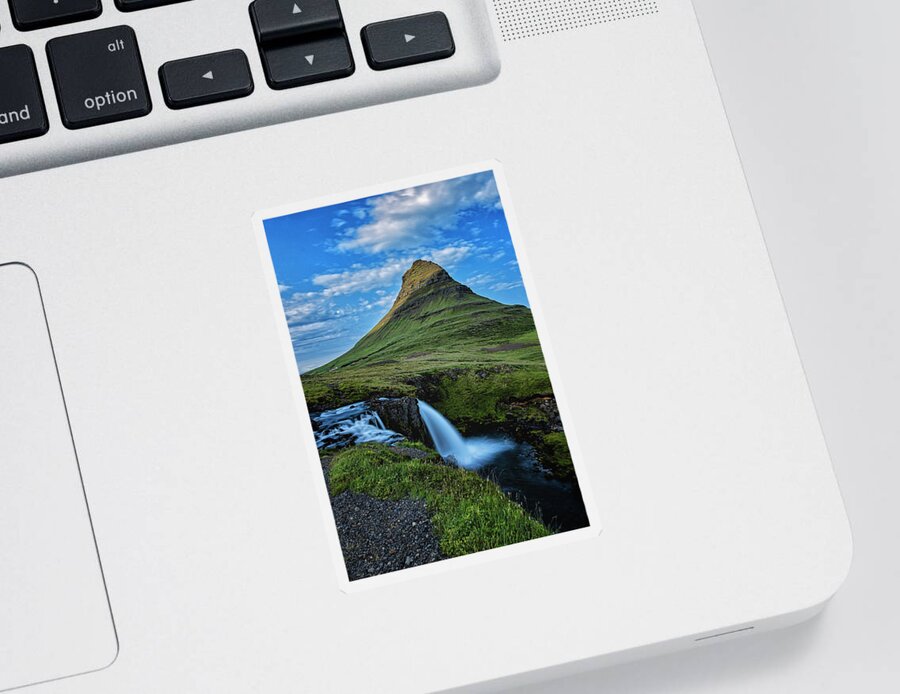 Iceland Sticker featuring the photograph Witch's Hat Falls by Tom Singleton