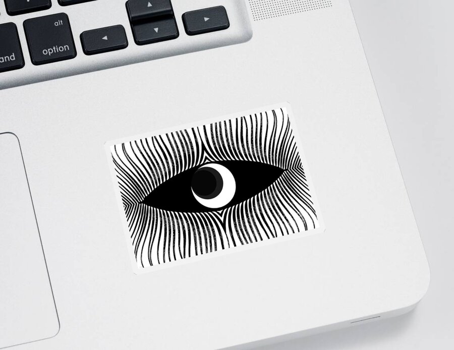 Eye Sticker featuring the digital art Witness by Mehran Akhzari