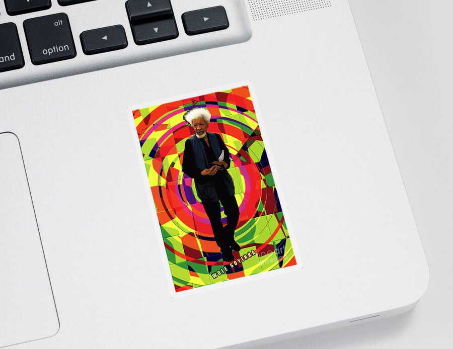 Wole Soyinka Sticker featuring the digital art Wole Soyinka by Zoran Maslic