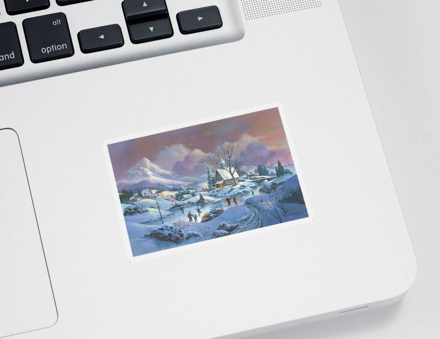 Winter Sticker featuring the painting Wonderland by Michael Humphries
