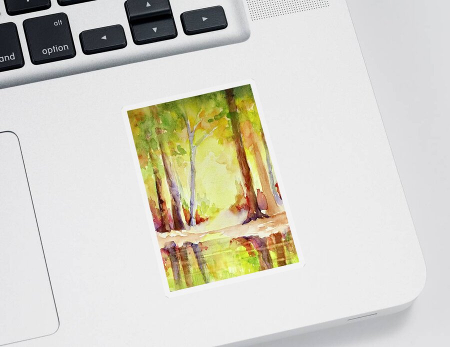 Forest Sticker featuring the painting Wood Element by Caroline Patrick