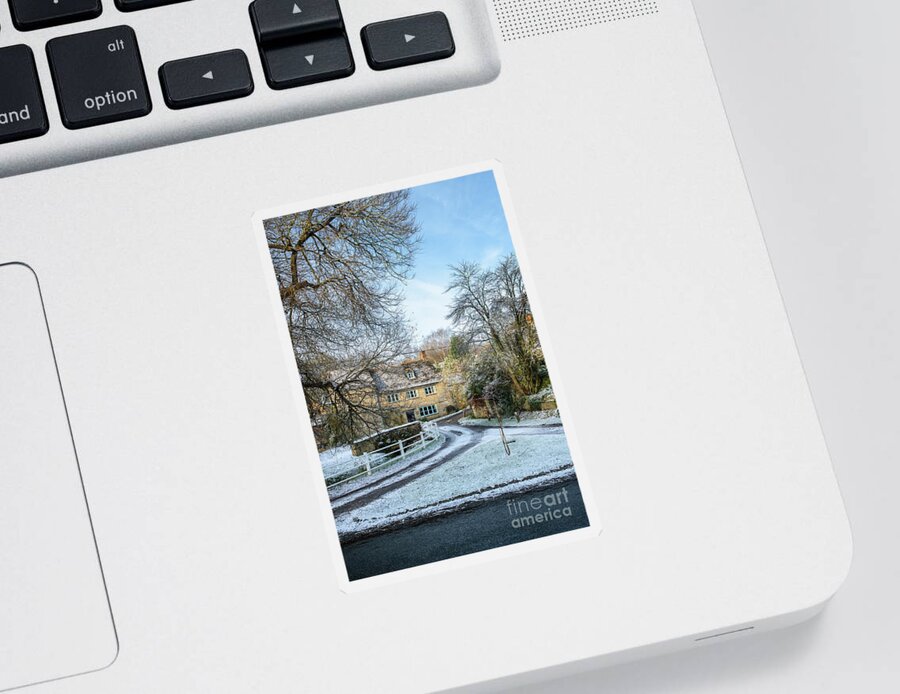 Wootton Sticker featuring the photograph Wootton Oxfordshire in the Snow by Tim Gainey