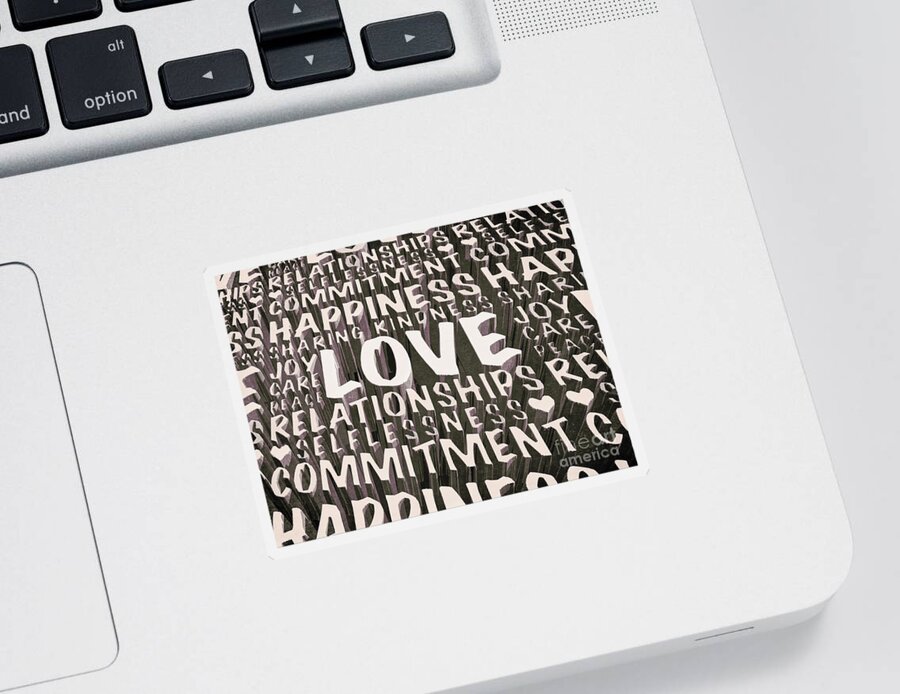 Love Sticker featuring the digital art Words of Love by Phil Perkins