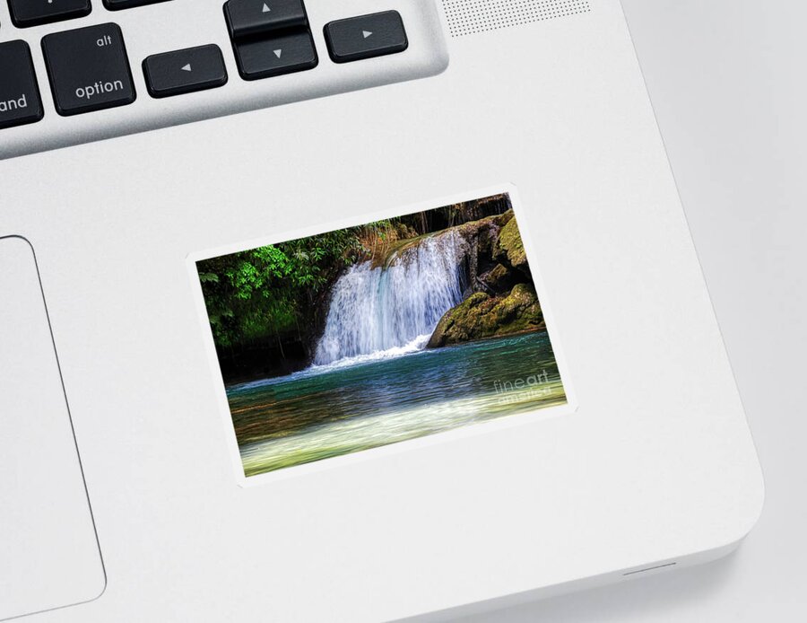 Waterfalls Sticker featuring the photograph Y S Falls South Coast, St Elizabeth Parish  Jamaica by Elaine Manley