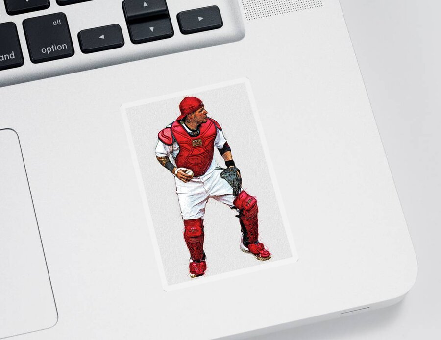 Yadier Molina - Catcher - St. Louis Cardinals Sticker by Bob Smerecki -  Pixels