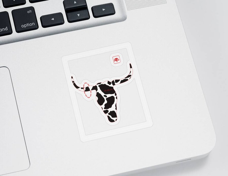 Year Of Ox Sticker featuring the digital art Year Of Ox No. 5 by Fei A