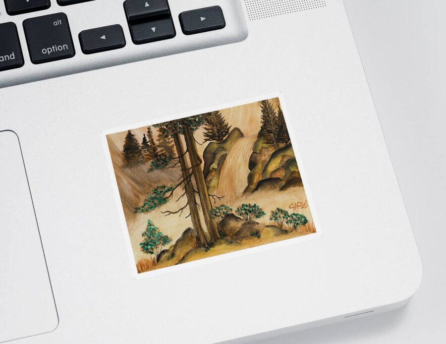 Art Of The Gypsy Sticker featuring the painting Huangse Qiutian Yellow Fall by The GYPSY and Mad Hatter
