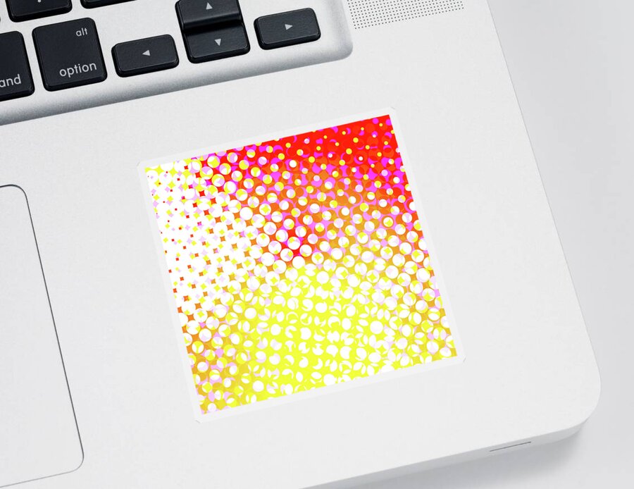 Pink Sticker featuring the digital art Yellow Pink Pattern by Melinda Firestone-White
