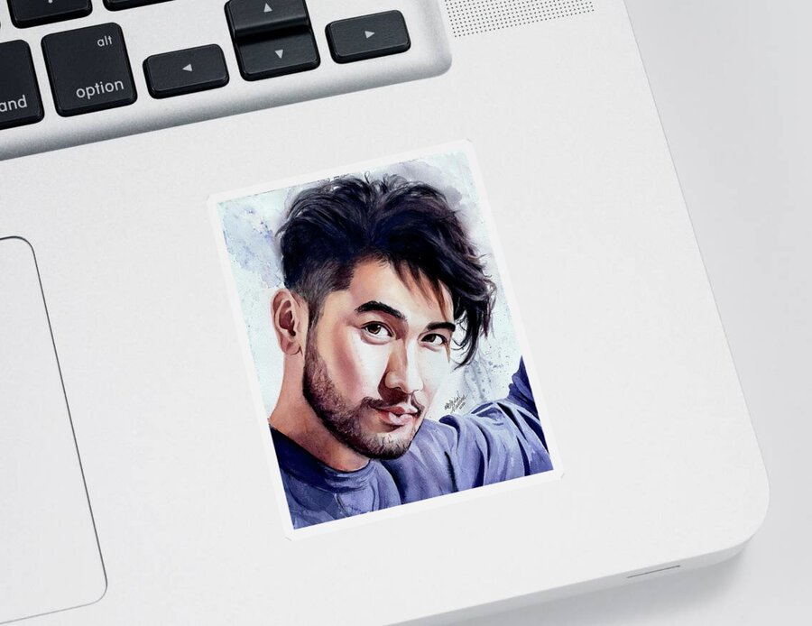 Godfrey Gao Sticker featuring the painting Your Name is Love by Michal Madison