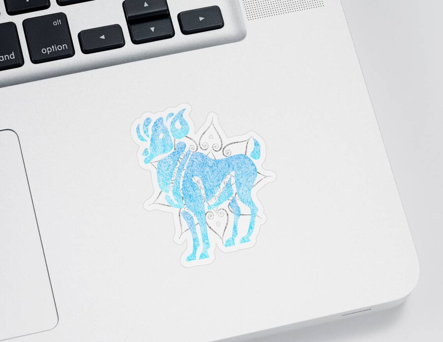 Funny Sticker featuring the digital art Zodiac Sign Pisces by Flippin Sweet Gear