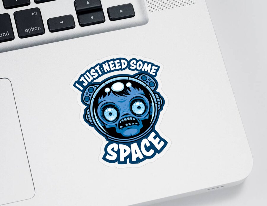 Astronaut Sticker featuring the digital art Zombie Astronaut Needs Some Space by John Schwegel