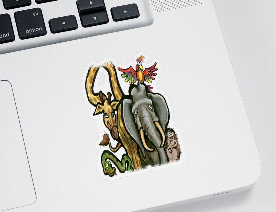 Animals Sticker featuring the digital art Zoo Animals by Kevin Middleton