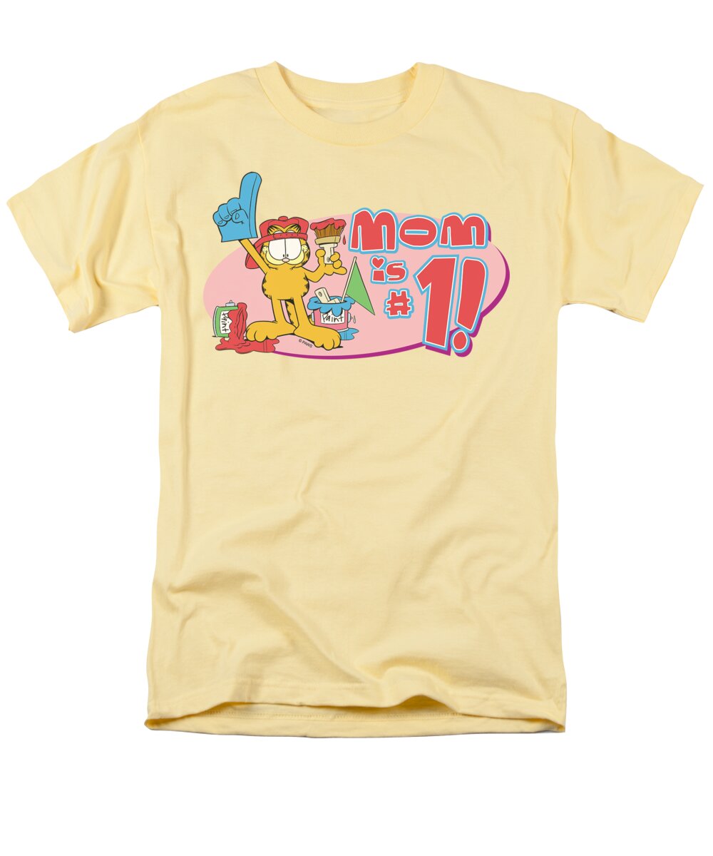 Garfield Men's T-Shirt (Regular Fit) featuring the digital art Garfield - Mom Number One by Brand A