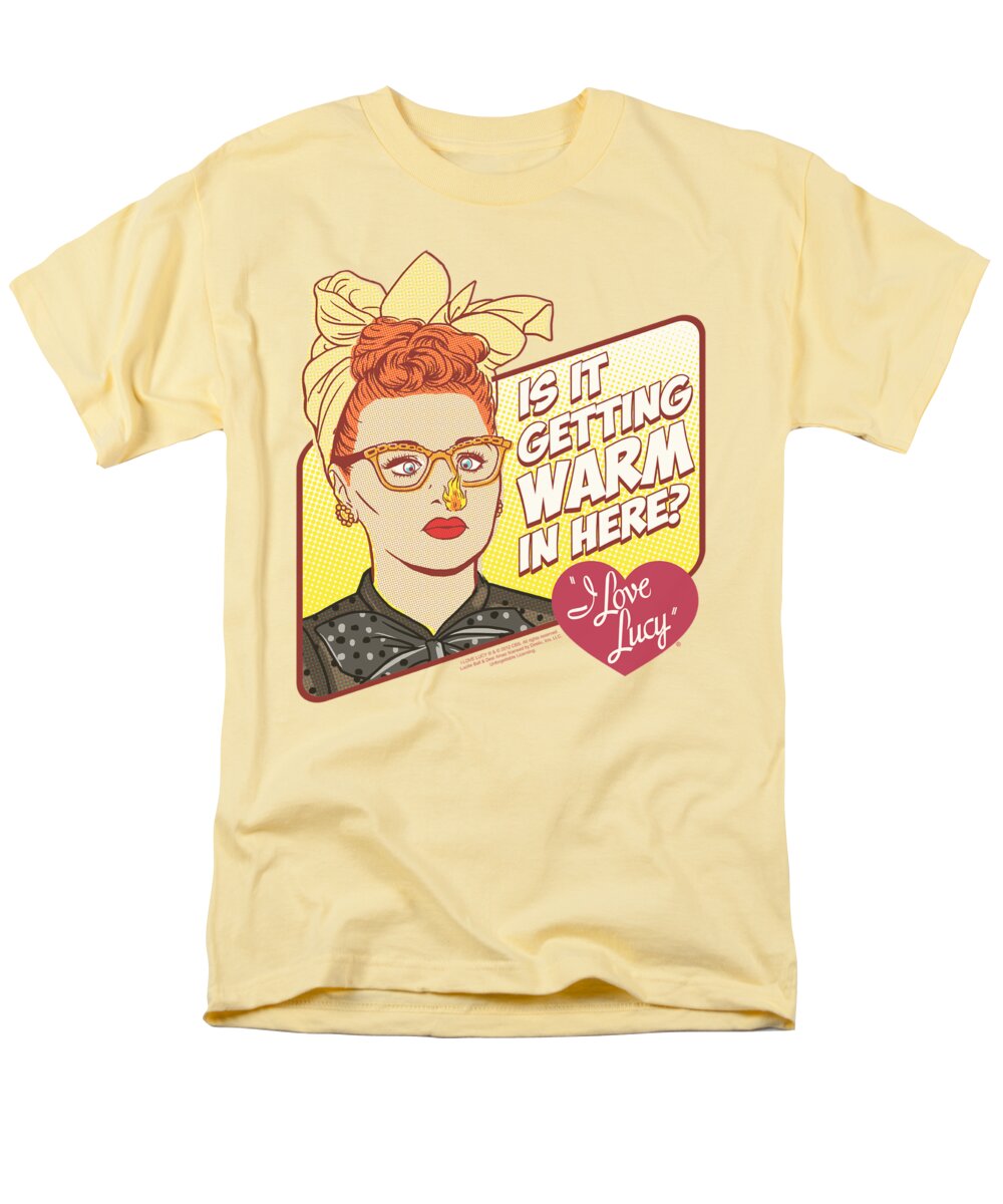 I Love Lucy Men's T-Shirt (Regular Fit) featuring the digital art Lucy - Warm In Here by Brand A