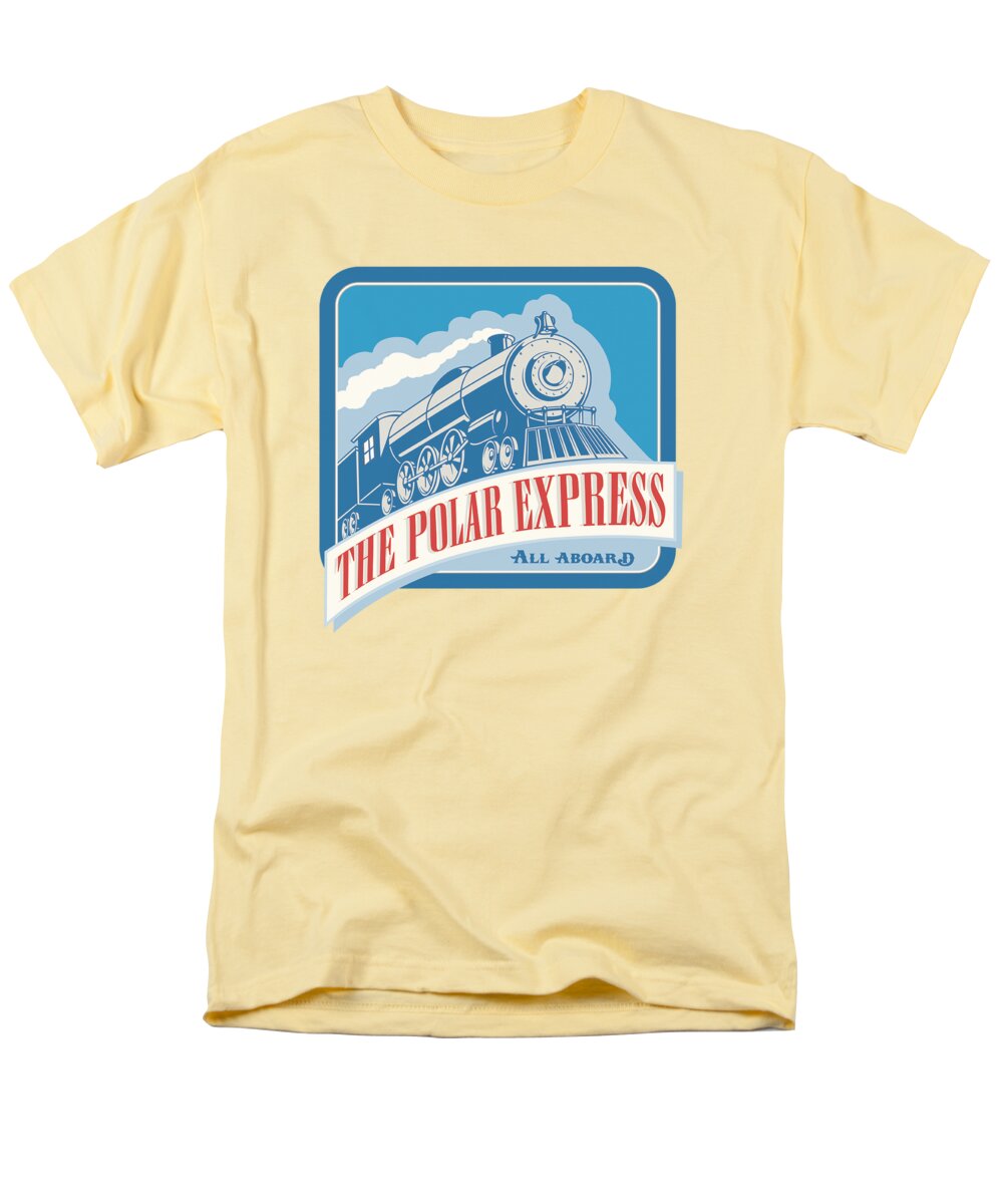 Polar Express Men's T-Shirt (Regular Fit) featuring the digital art Polar Express - All Aboard by Brand A