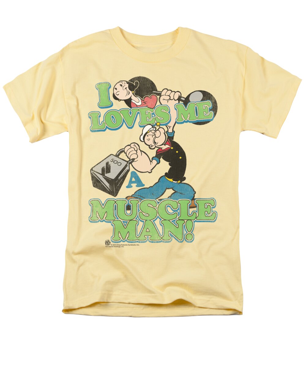 Popeye Men's T-Shirt (Regular Fit) featuring the digital art Popeye - Muscle Man by Brand A