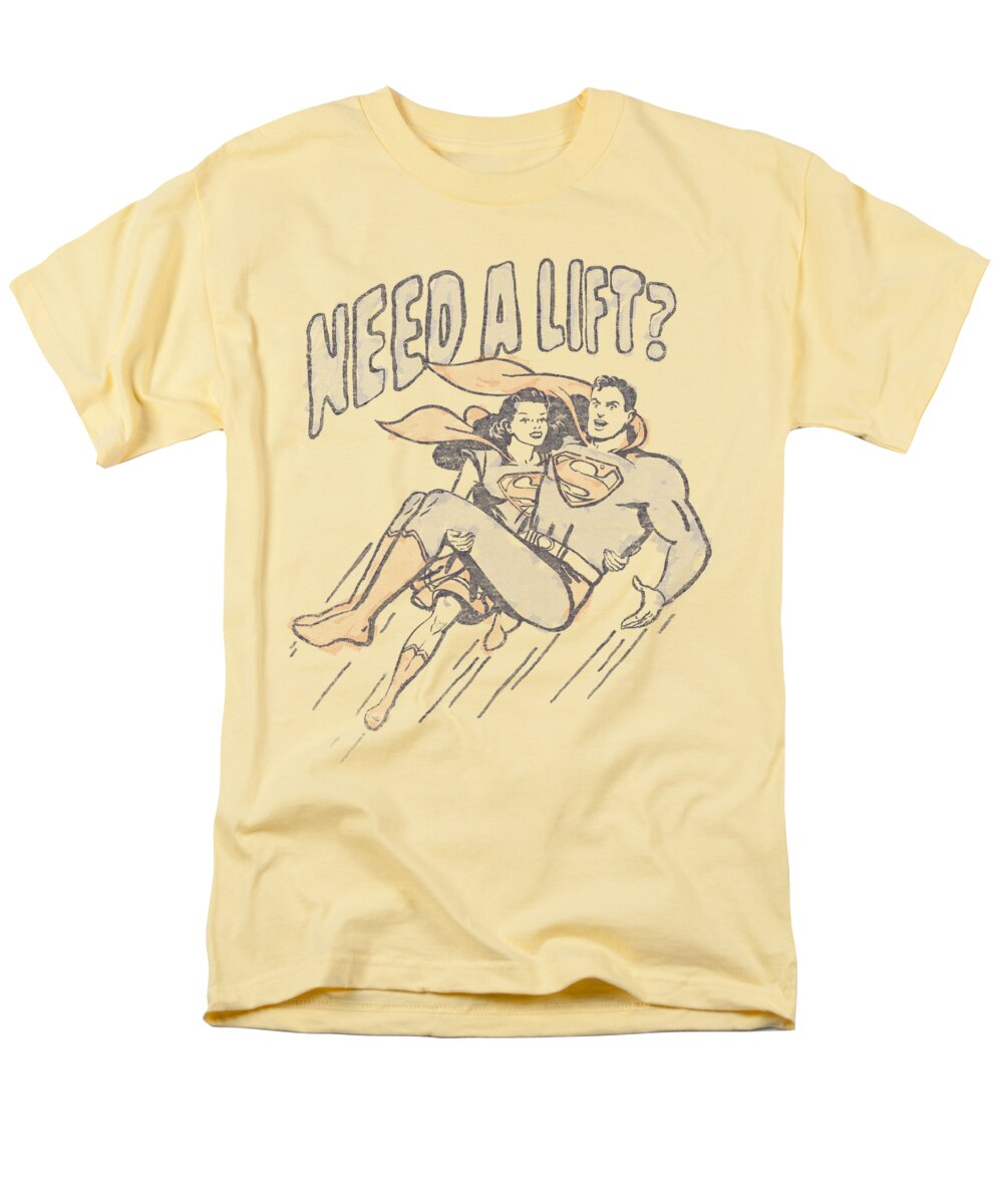 Superman Men's T-Shirt (Regular Fit) featuring the digital art Superman - Need A Lift by Brand A