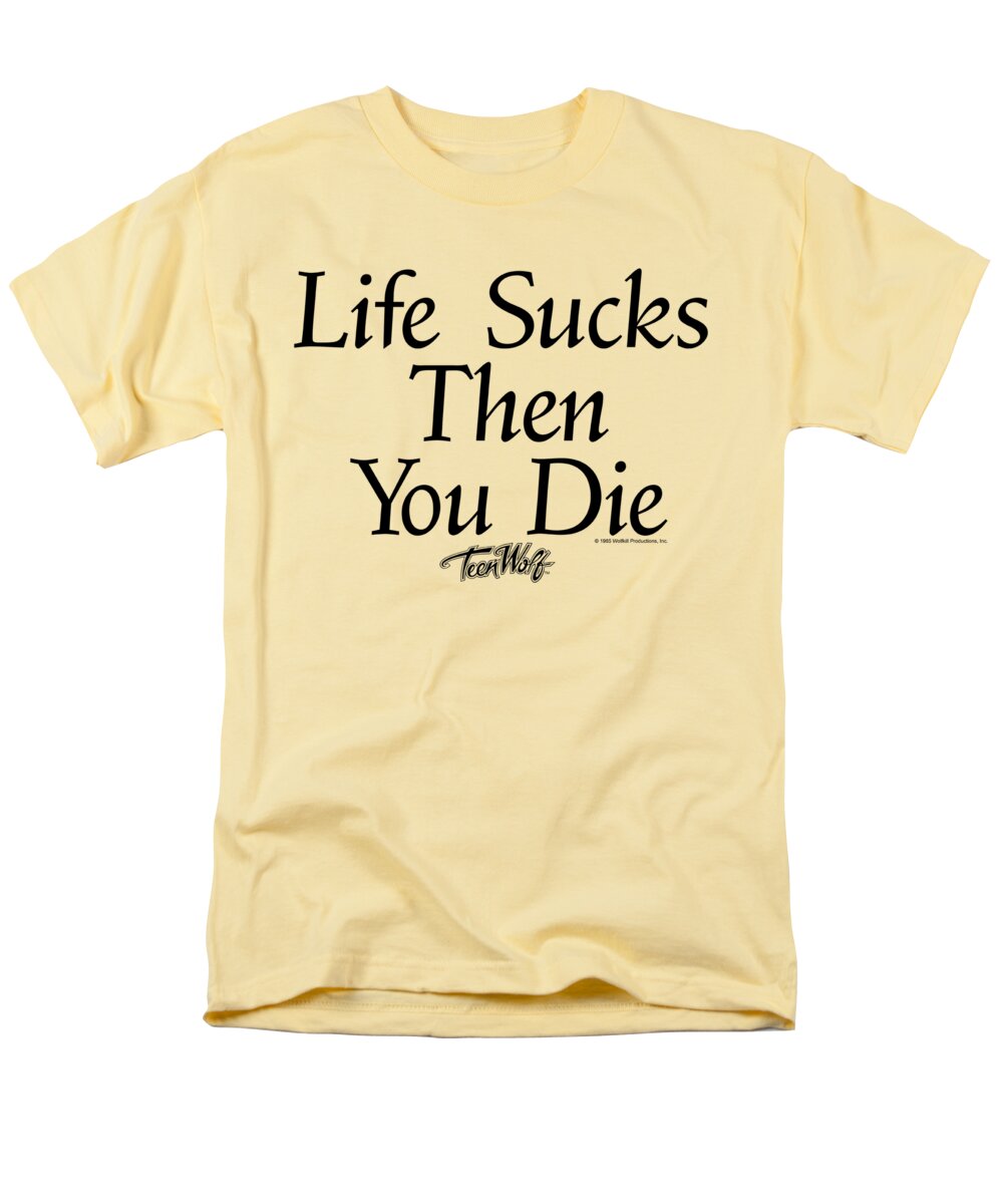  Men's T-Shirt (Regular Fit) featuring the digital art Teen Wolf - Life Sucks by Brand A