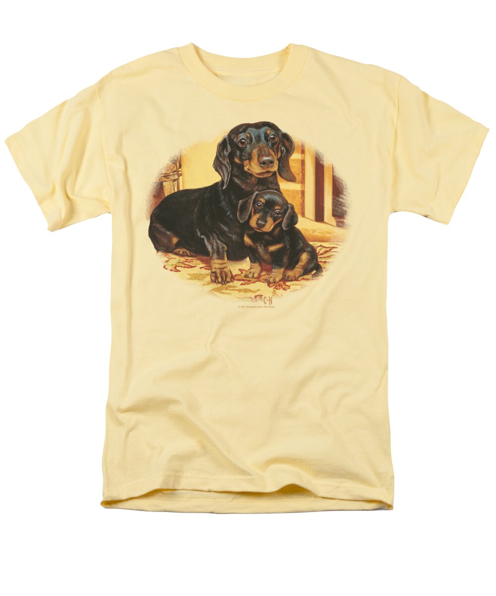 Wildlife Men's T-Shirt (Regular Fit) featuring the digital art Wildlife - Picture Perfect Dachshunds by Brand A