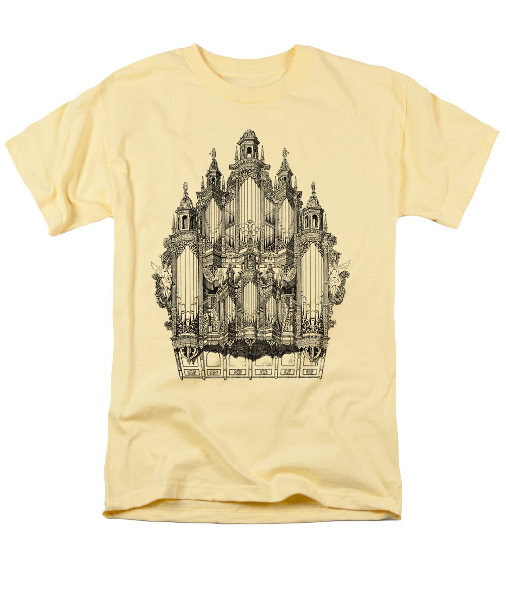 Organ Men's T-Shirt (Regular Fit) featuring the digital art Large pipe organ by Madame Memento