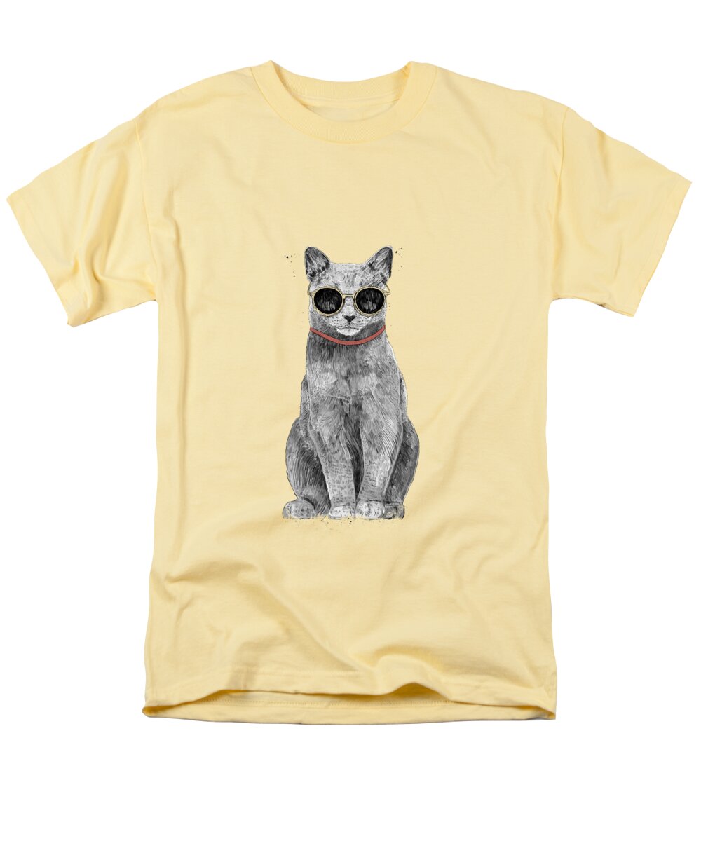 Cat Men's T-Shirt (Regular Fit) featuring the drawing Summer Cat by Balazs Solti