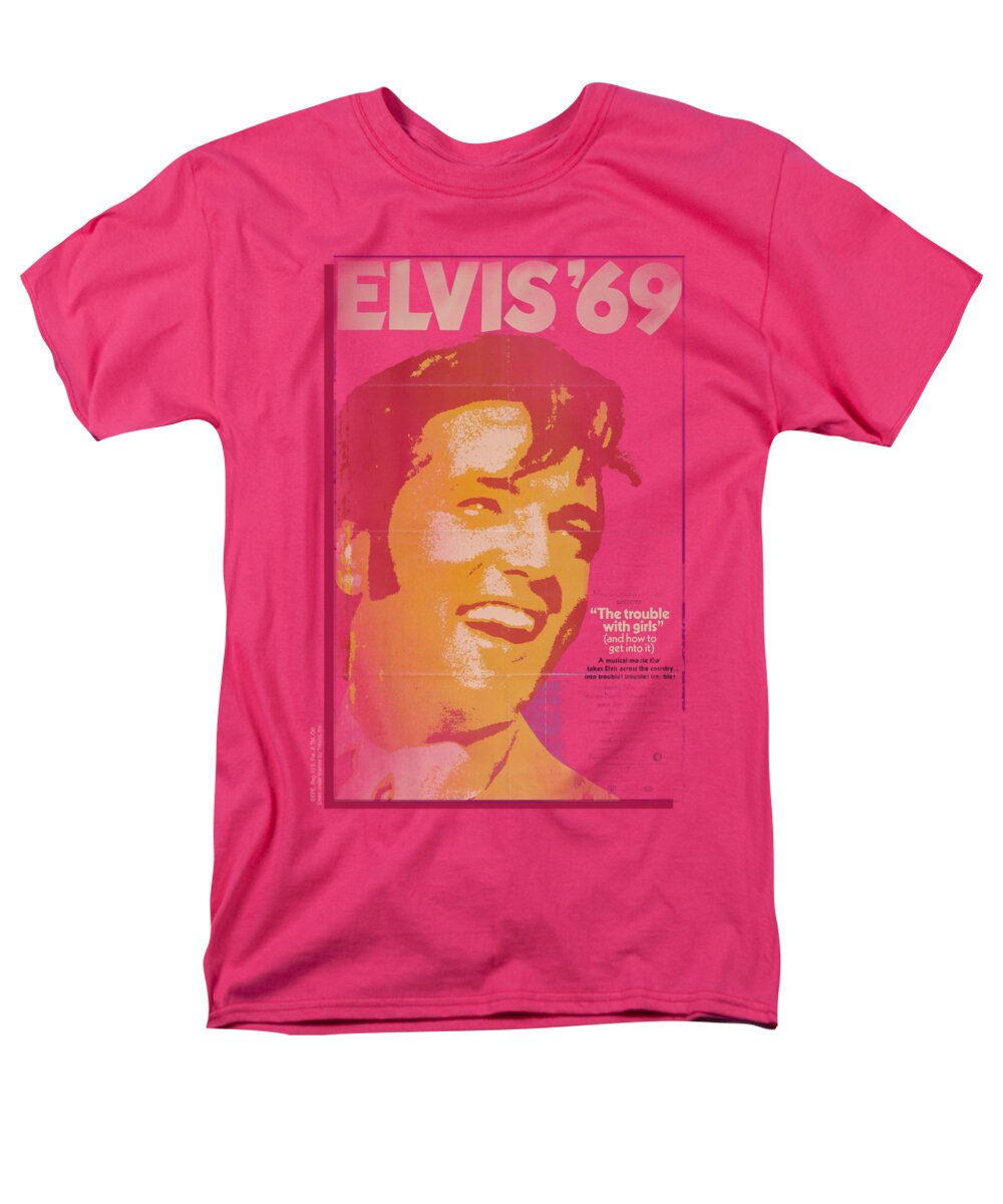 Elvis Men's T-Shirt (Regular Fit) featuring the digital art Elvis - Trouble With Girls by Brand A