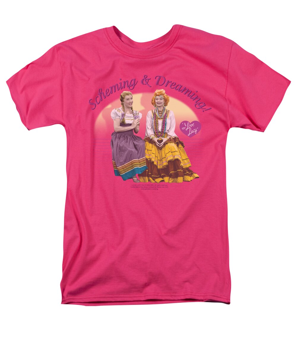 I Love Lucy Men's T-Shirt (Regular Fit) featuring the digital art Lucy - Scheming And Dreaming by Brand A