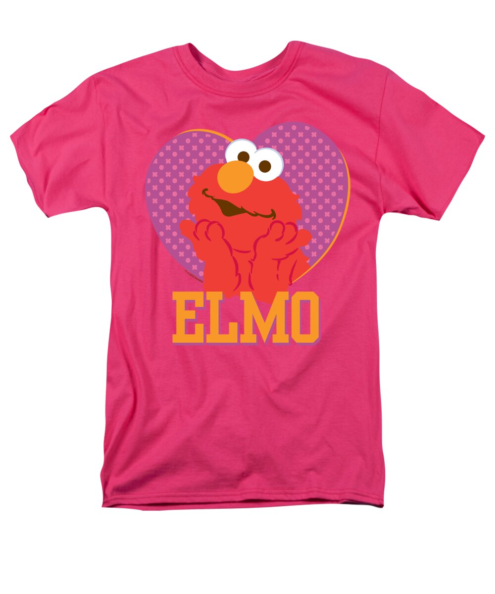  Men's T-Shirt (Regular Fit) featuring the digital art Sesame Street - Patterned Elmo Heart by Brand A