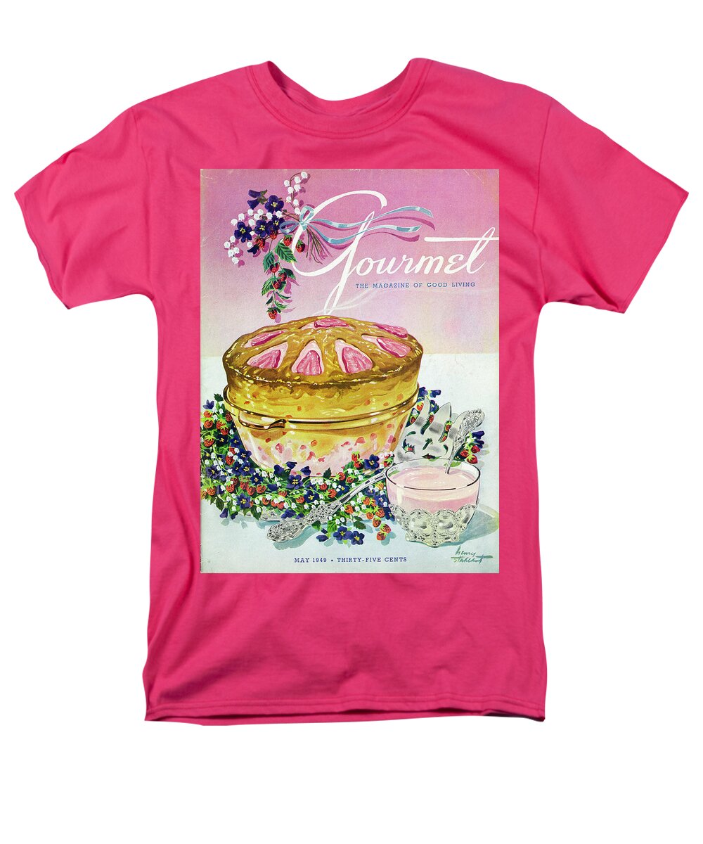 Illustration Men's T-Shirt (Regular Fit) featuring the photograph A Gourmet Cover Of A Souffle by Henry Stahlhut