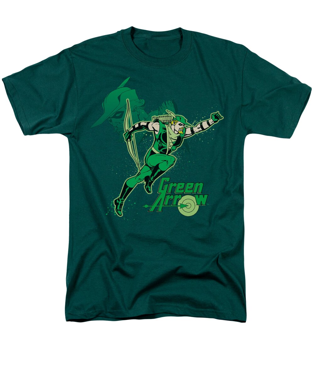 Dc Comics Men's T-Shirt (Regular Fit) featuring the digital art Dc - Green Arrow In Action by Brand A