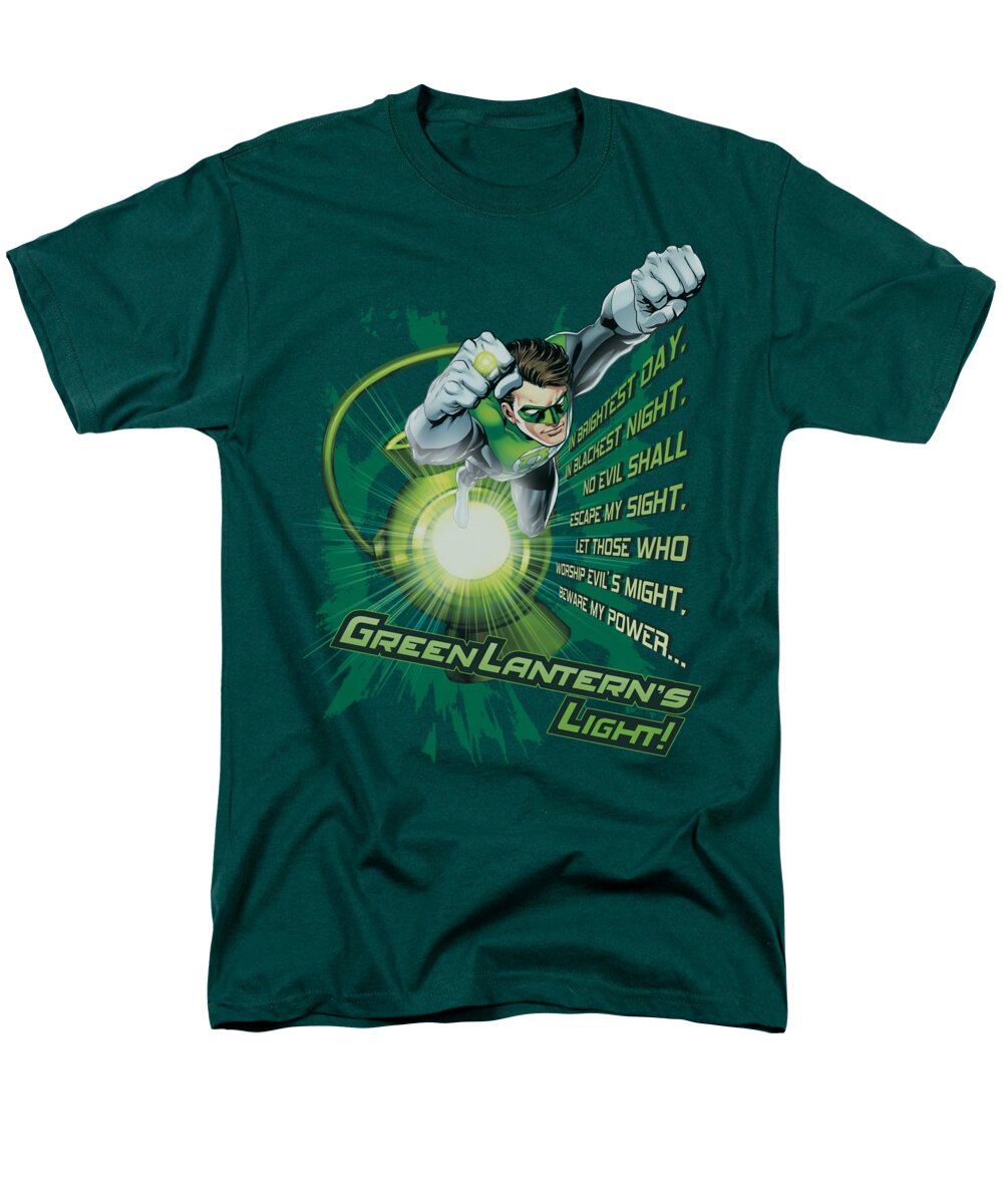 Green Lantern Men's T-Shirt (Regular Fit) featuring the digital art Green Lantern - Flying Oath by Brand A