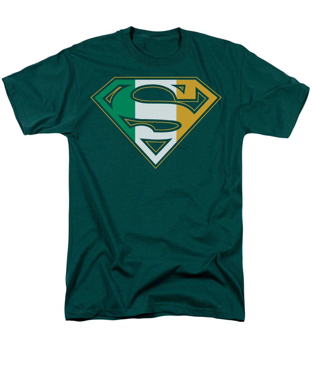 Superman Men's T-Shirt (Regular Fit) featuring the digital art Superman - Irish Shield by Brand A