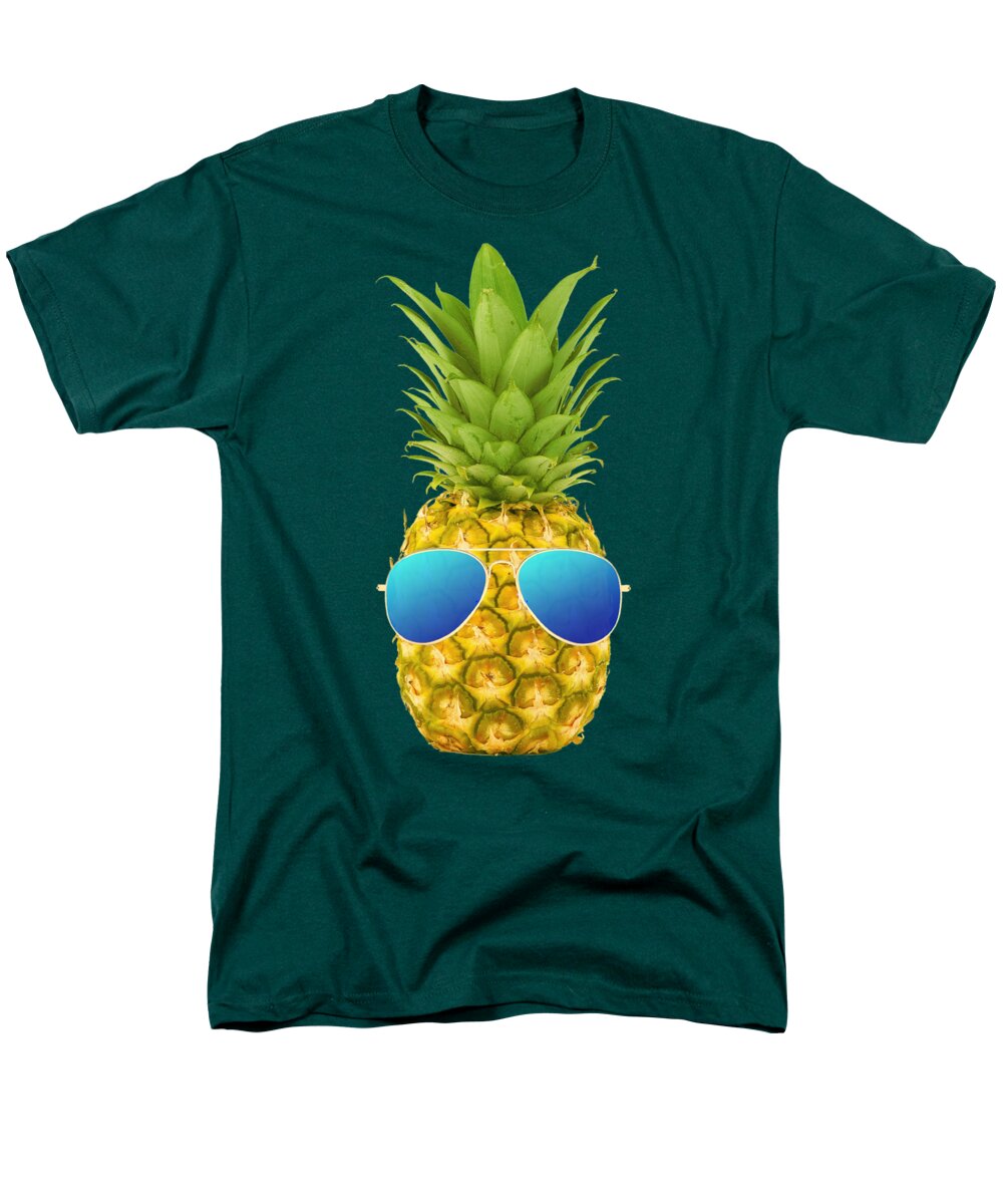 Pineapple Men's T-Shirt (Regular Fit) featuring the digital art Cool Pineapple by Megan Miller