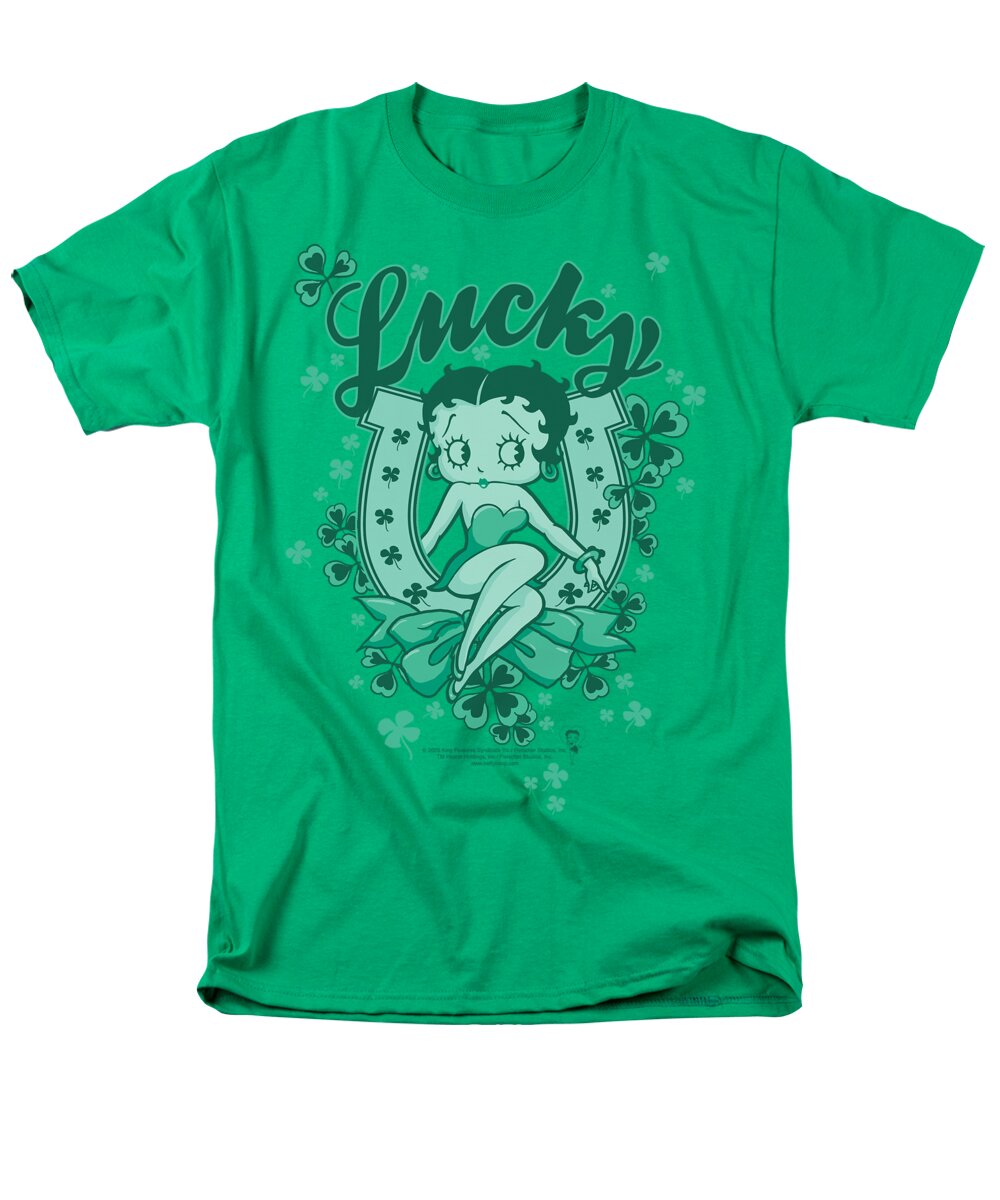 Betty Boop Men's T-Shirt (Regular Fit) featuring the digital art Boop - Lucky Boop by Brand A