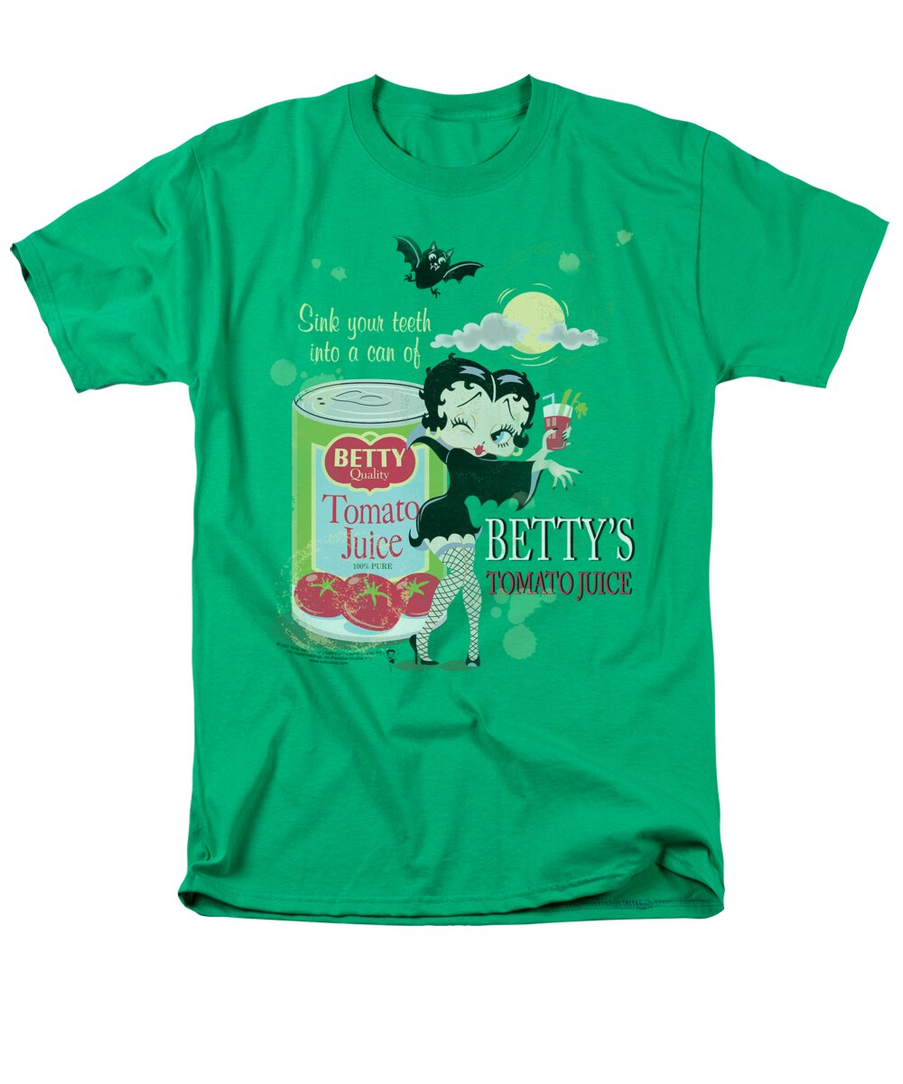 Betty Boop Men's T-Shirt (Regular Fit) featuring the digital art Boop - Vampire Tomato Juice by Brand A
