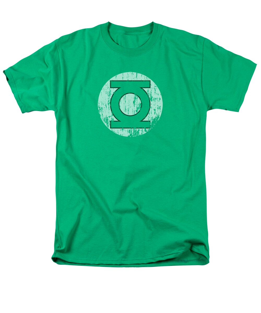 Green Lantern Men's T-Shirt (Regular Fit) featuring the digital art Dc - Distressed Lantern Logo by Brand A