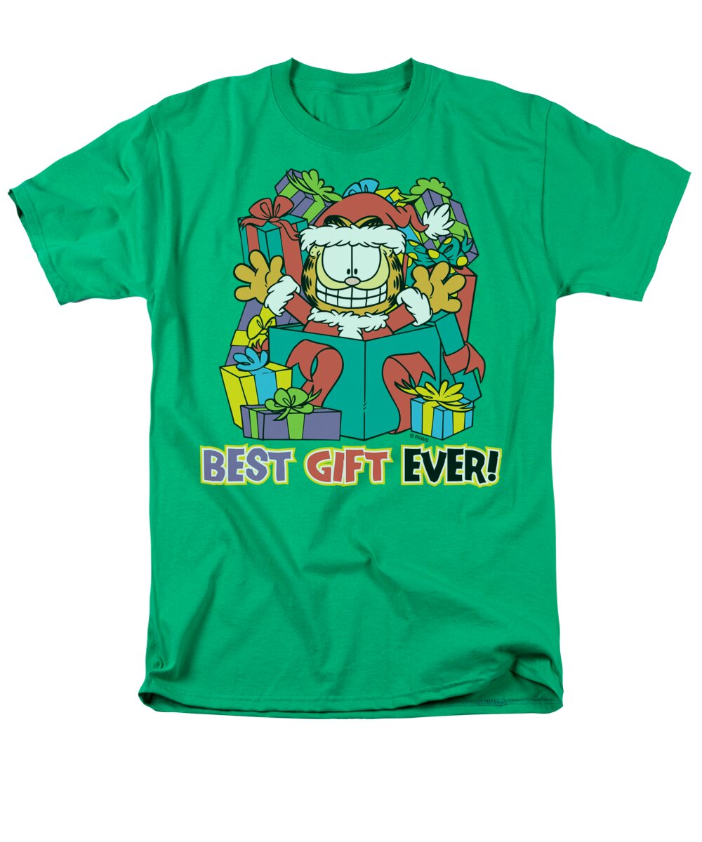 Garfield Men's T-Shirt (Regular Fit) featuring the digital art Garfield - Best Gift Ever by Brand A