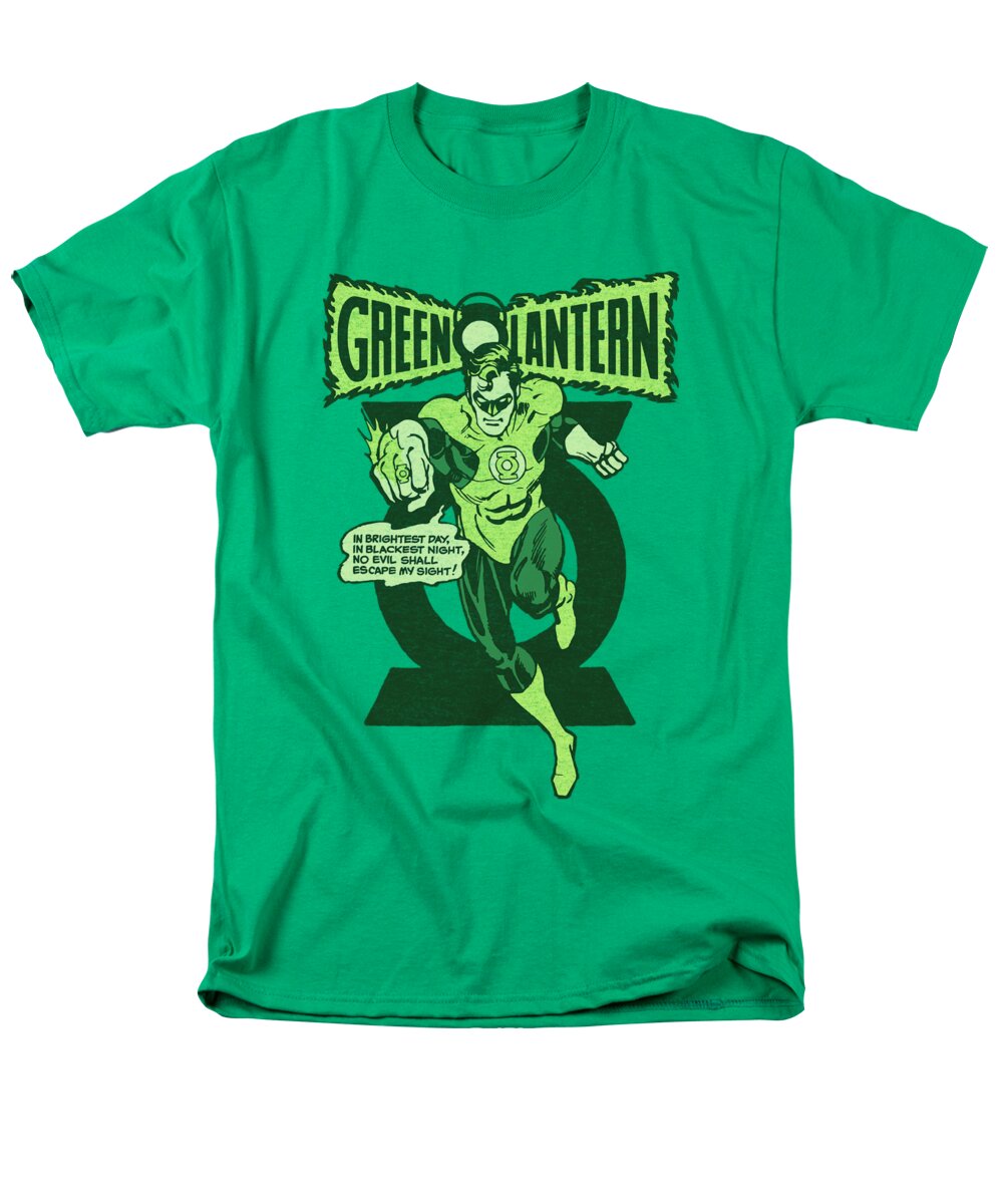 Green Lantern Men's T-Shirt (Regular Fit) featuring the digital art Green Lantern - Retro Oath by Brand A