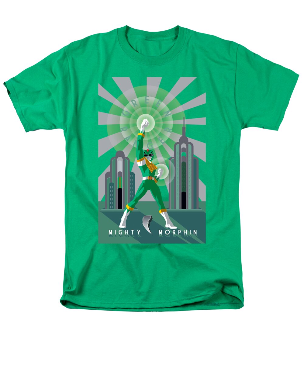  Men's T-Shirt (Regular Fit) featuring the digital art Power Rangers - Green Ranger Deco by Brand A