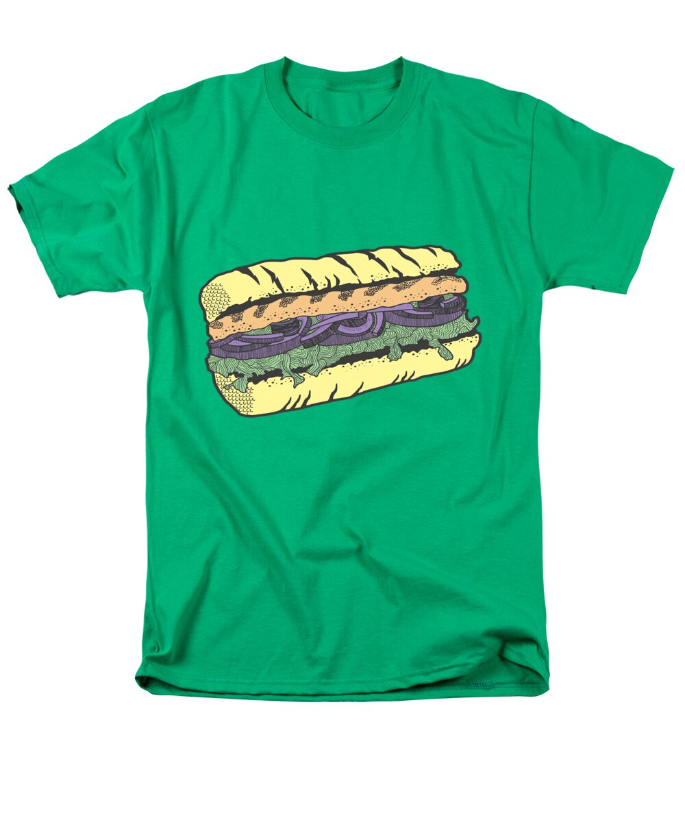 Sandwich Men's T-Shirt (Regular Fit) featuring the drawing Food masquerade by Freshinkstain