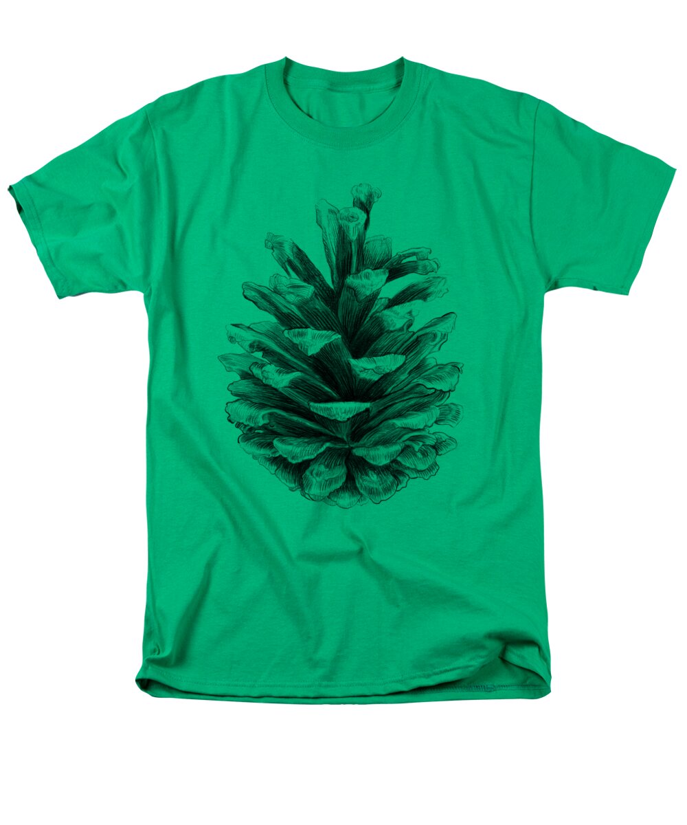 Pine Cone Men's T-Shirt (Regular Fit) featuring the drawing Pine by Eric Fan