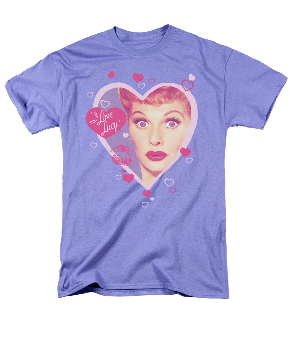 I Love Lucy Men's T-Shirt (Regular Fit) featuring the digital art Lucy - Kissing Hearts by Brand A