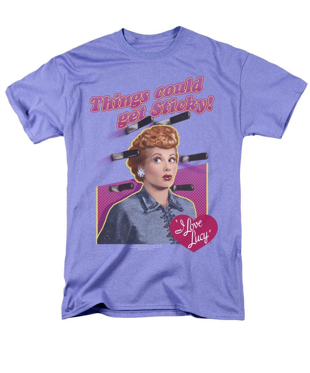 I Love Lucy Men's T-Shirt (Regular Fit) featuring the digital art Lucy - Things Could Get Sticky by Brand A